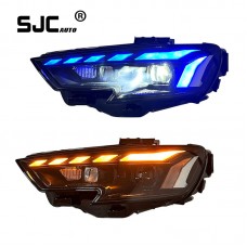 SJC Auto for Audi A3 Headlights Assembly Modified LED Dual Lens Flow Light Dynamic Daytime Running Lights 2017-2020 New Style