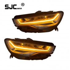 Sjc Auto For Audi A6l Headlights Assembly 2012-2018 Modified Full Led Matrix C7 Head Lamps Flow Turn Signal Front Lights