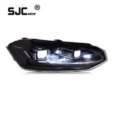 SJC Auto for Volkswagen Polo Headlights Assembly 11-18 Modification LED Lens Daytime Running Lights Flowing Turn Signal Lights