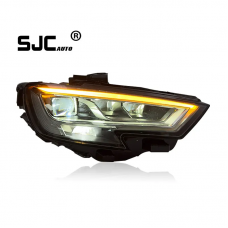 SJC Auto for Audi A3 2017-2020 Headlight Modified Full LED Lens Head Lamp Daytime Running Light Car Head Lights for Audi