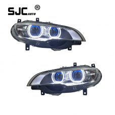 SJC Auto For BMW E71 X6 2008-2014 Headlights Assembly Upgraded LED Head Light Angel Eye DRL Head Lamp for BMW