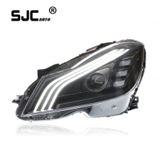 SJC Car Parts LED Headlamps Assembly For Mercedes Benz C-class W204 C200 C260 Front Daytime Running lights 2011-2014 Headlights