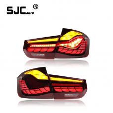 SJC Auto Car  GTS Style Led Rear Lamp 2013-2018 M3 320 325i Tail Light Lamp Smoked color For BMW F30 F35 F80