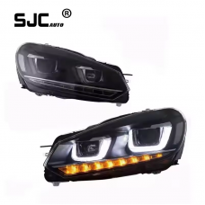 Sjc Car Accessories Front Headlights For Vw Golf 6 Mk6 2009-2013 High Quality Headlamps For Vw Golf 6 Daytime Running Lights