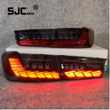 Sjc Auto Parts Led Taillights Assembly For Bmw 3 Series M3 G20 G80 2019-2023 Modified Rear Signal Lamps Dragon Scale Gts Style