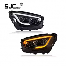 SJC Car Accessories Full LED Headlamps For Mercedes Benz 2016-2022 W253 GLC300 GLC350 Modified Front Daytime Running Headlights