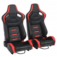 Спортивное Гоночное Сиденье Jiabeir 1054B для Симулятора Автомобильных Гонок: Регулируемое, Красное Кожаное