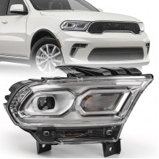 Headlight Set Chrome Trim Headlamp Fits For 2021-2022 Dodge Durango 68433776af