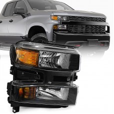 Halogen Headlight headlamp for chevrolet Silverado 1500 2019 2020 2021 OEM  84621851  84879164 84951034 85567927 Black Housing