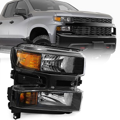 Передняя фара Chevrolet Silverado 1500 2012-2019 Black - купить в интернет-магазине tuningdom.ru