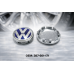 Колпачки для литых дисков Volkswagen 65/56 мм, заглушки ступицы Фольксваген VW, черные хром, 4 шт.