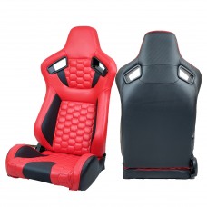 Jiabeir 9008 Red ` Black High Quality Leather Adjustable Simulator Sim Bucket Car Racing Seats