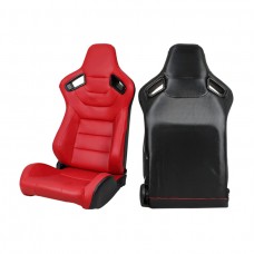 Спортивное гоночное сиденье с карбоновой спинкой, обтянутое красной ПВХ-кожей
