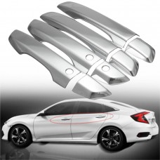 Элегантные хромированные накладки на дверные ручки с функцией Smartkey для Honda Civic 2016-2021