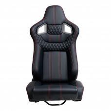 Спортивное гоночное сиденье Sim Racing JBR 9005BK: ковшеобразное, кожаное, черного цвета