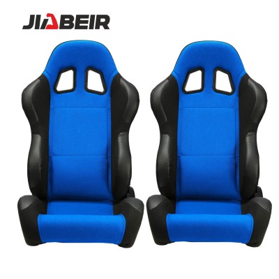 Спортивное гоночное сиденье JBR1001 из синей ткани и кожи для автомобилей на tuningdom.ru