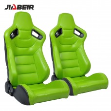 Спортивное гоночное сиденье: универсальное, ковшеобразное, из искусственной кожи с зеленым логотипом