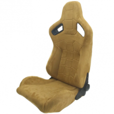 Спортивное гоночное сиденье JBR1074: Универсальное, из золотистой ПВХ-кожи с регулировкой