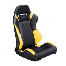 Спортивное гоночное сиденье JBR1042 из ПВХ кожи, универсальное для автомобилей, желтое с ползунком