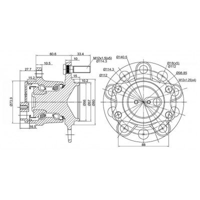 Ступица колеса AMD AMDHUB116