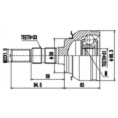 ШРУС наружный ASP CV510222