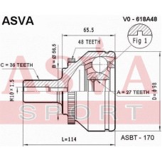 Пыльник ШРУСа (комплект без смазки) Asva ASBT170