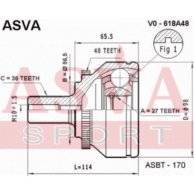 Пыльник ШРУСа (комплект без смазки) Asva ASBT170