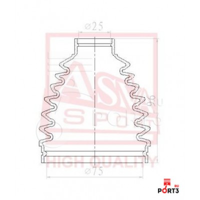 Пыльник ШРУСа (комплект без смазки) Asva ASBTCY2