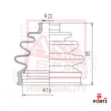 Пыльник ШРУСа внешний (комплект без смазки) Asva ASBTFF2