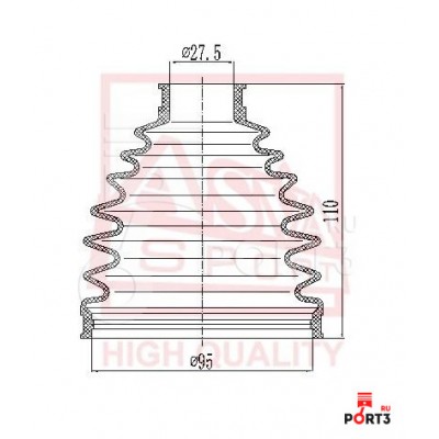 Пыльник ШРУСа (комплект без смазки) Asva ASBTJ31C