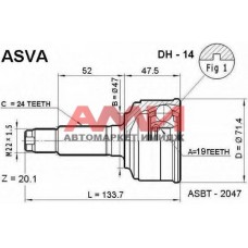ШРУС внешний Asva DH14