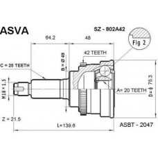 ШРУС внешний Asva SZ802A42