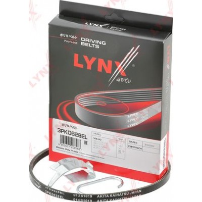 Ремень поликлиновой эластичный LYNXauto 3PK0628EL