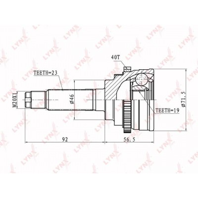 ШРУС наружный LYNXauto CO1812A