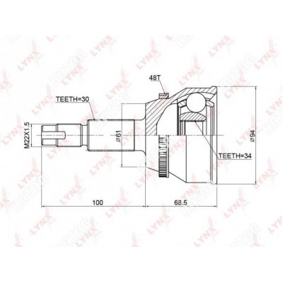 ШРУС наружный LYNXauto CO1867A