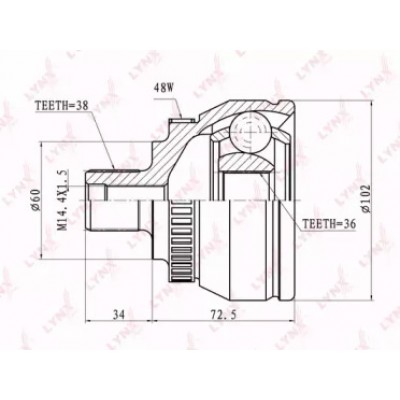 ШРУС наружный LYNXauto CO3019A