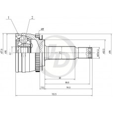 ШРУС наружный LYNXauto CO3648A