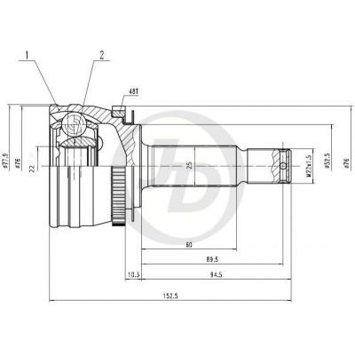 ШРУС наружный LYNXauto CO3648A
