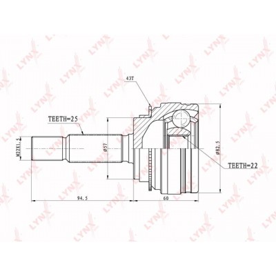 ШРУС наружный LYNXauto CO3657A