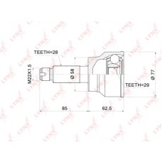 ШРУС наружный | перед прав/лев | LYNXauto CO3680