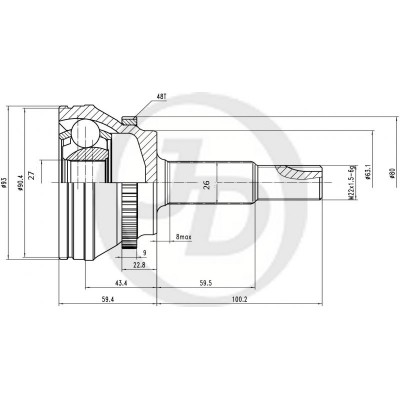 ШРУС наружный LYNXauto CO3691A
