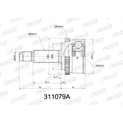 ШРУС наружный LYNXauto CO3850A