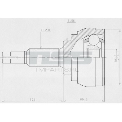 ШРУС наружный LYNXauto CO5713A