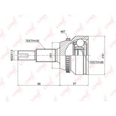ШРУС наружный LYNXauto CO7524A