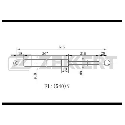 Амортизатор крышки багажника LYNXauto GS1213