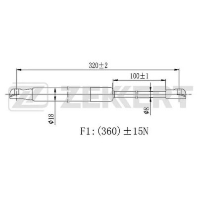 Амортизатор крышки багажника LYNXauto GS1705