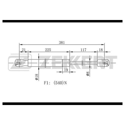 Амортизатор крышки багажника LYNXauto GS1898