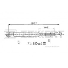 Амортизатор крышки багажника LYNXauto GS1915