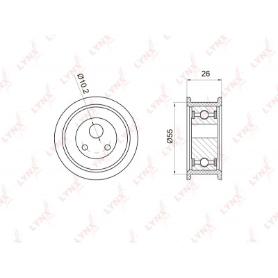 Ролик натяжной ремня ГРМ LADA 2108-0992110-122113-15GRANTA 2190KALINA 1117-19PRIORA 217072 LYNXauto PB1025