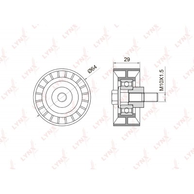 Ролик обводной приводного ремня LYNXauto PB7113